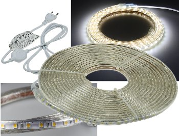 LED-Stripe "Ultra-Bright" 230V, 10m, 630 Lumen/Meter, weiß LED-Stripe "Ultra-Bright" 230V, 10m, 630 Lumen/Meter, weiß