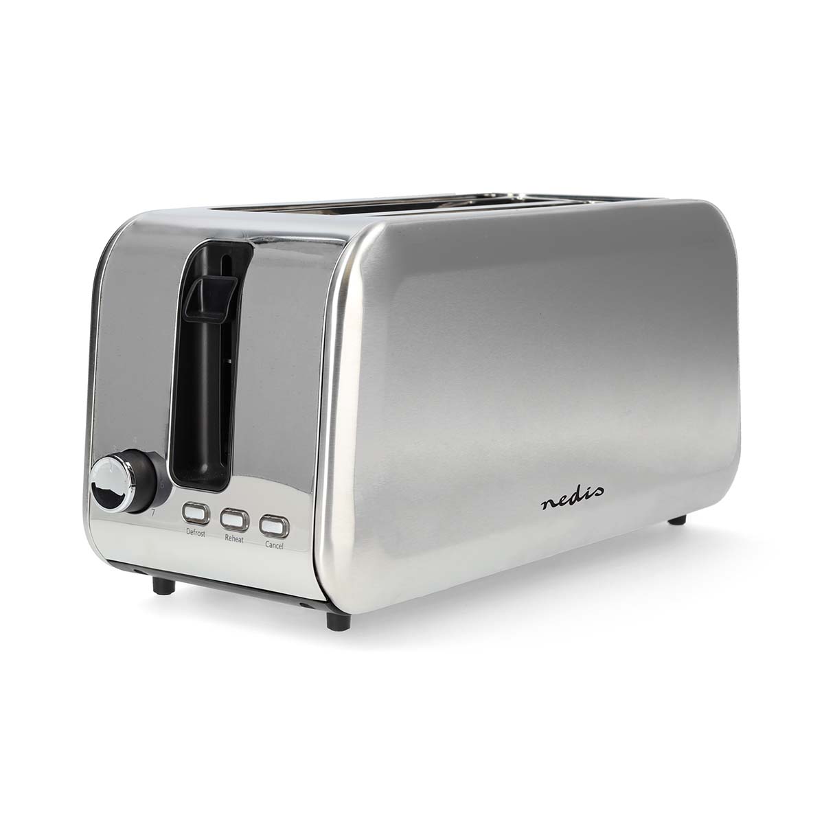 Toaster | 4 Brotscheiben | 2 Lange Schlitze | Bräunungsstufen: 7 | Auftaufunktion | Aluminium / Silber