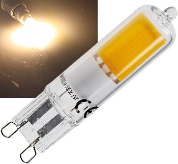 LED Stiftsockel G9, 4W, 500lm, 330°, 230V, 3000k / warmweiß, Glas
