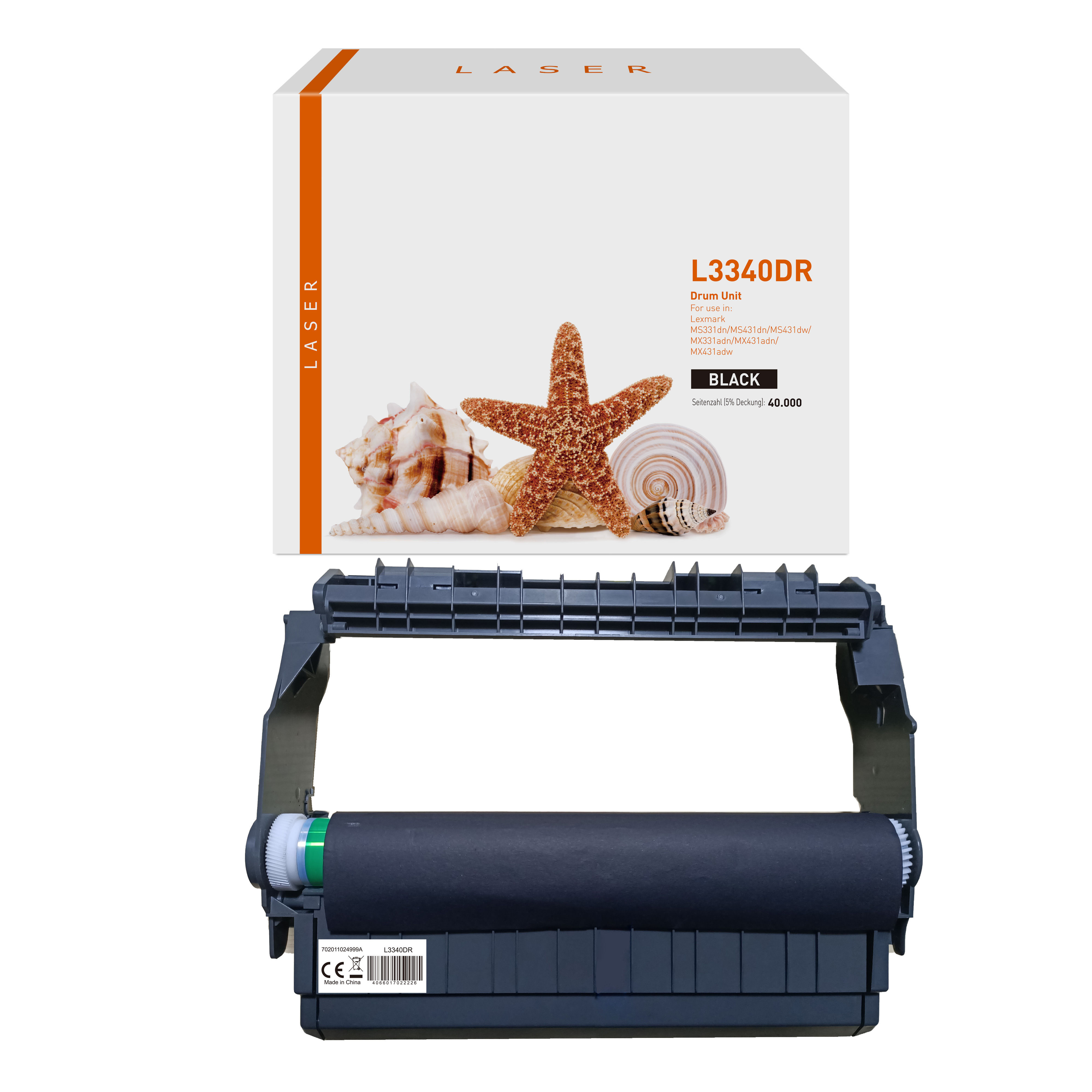 B3340DR alternativ Trommel schwarz für Lexmark  / 55B0ZA0 / 40.000 Seiten